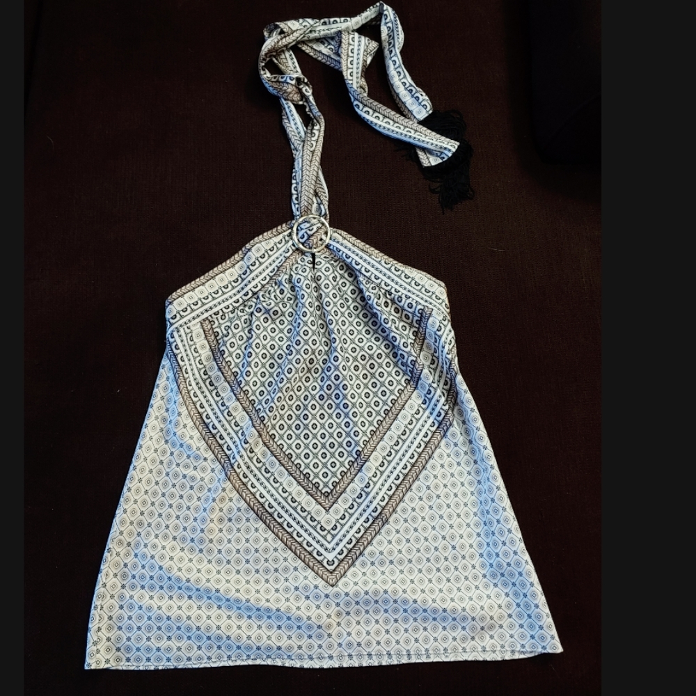 Silky halter dress top